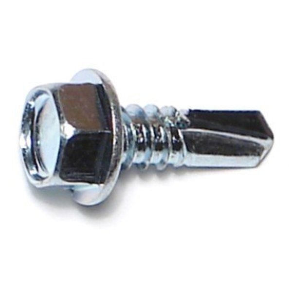 Midwest Fastener Self-Drilling Screw, #14 x 3/4 in, Zinc Plated Steel Hex Head Hex Drive, 100 PK 03296